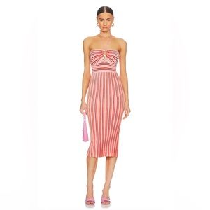 Amur Valena Halter Knit Dress in Sorbet Stripe NWOT